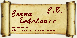 Čarna Bakalović vizit kartica